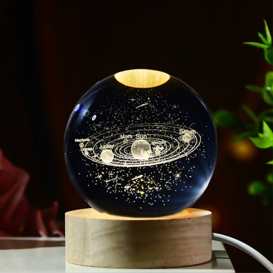 Cosmic Crystal Sphere LED Lamp – Galaxy Collection