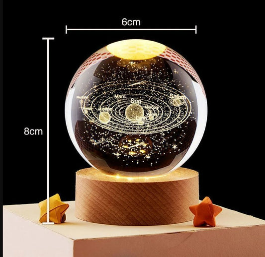 Cosmic Crystal Sphere LED Lamp – Galaxy Collection