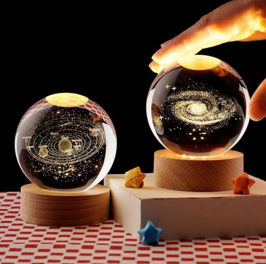 Cosmic Crystal Sphere LED Lamp – Galaxy Collection