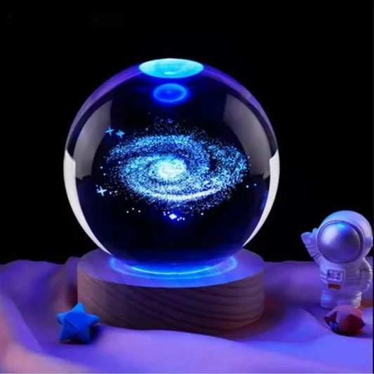 Cosmic Crystal Sphere LED Lamp – Galaxy Collection
