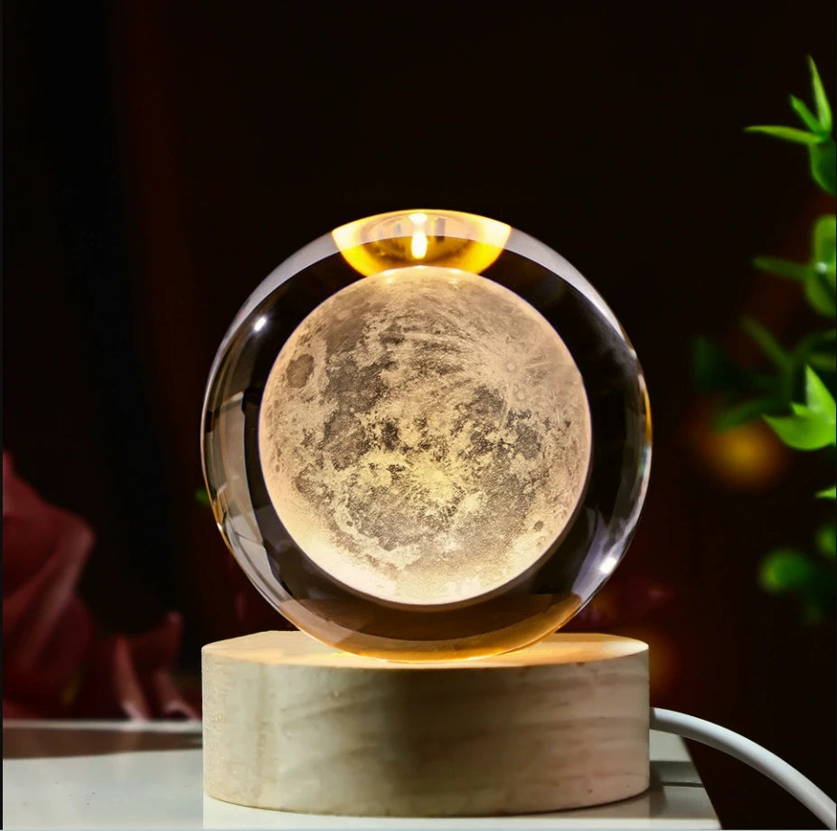 Cosmic Crystal Sphere LED Lamp – Galaxy Collection