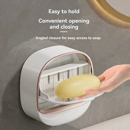 Waterproof Wall-Mounted Soap Box with Drainage