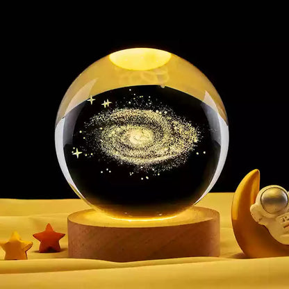 Cosmic Crystal Sphere LED Lamp – Galaxy Collection