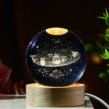 Cosmic Crystal Sphere LED Lamp – Galaxy Collection