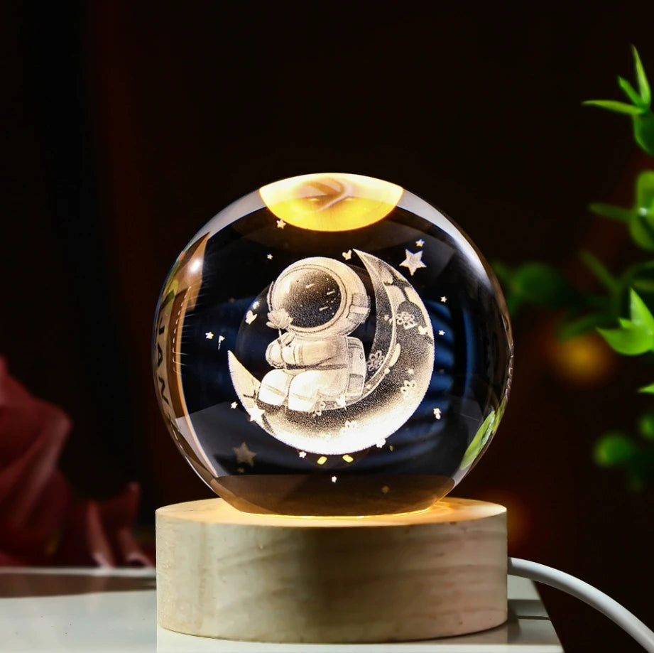 Cosmic Crystal Sphere LED Lamp – Galaxy Collection