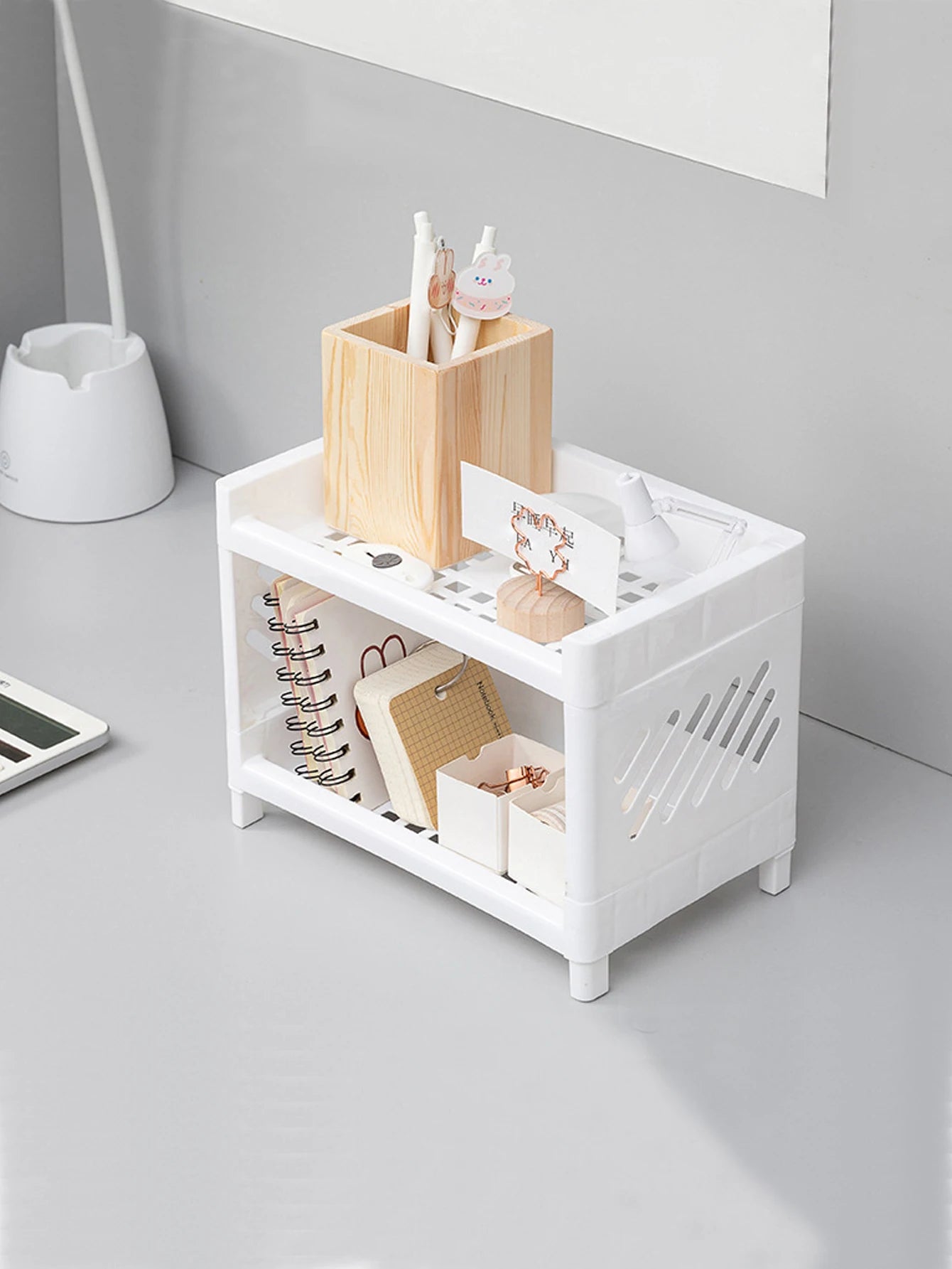 SmartDesk Mini Organizer – Double Layer Storage Rack