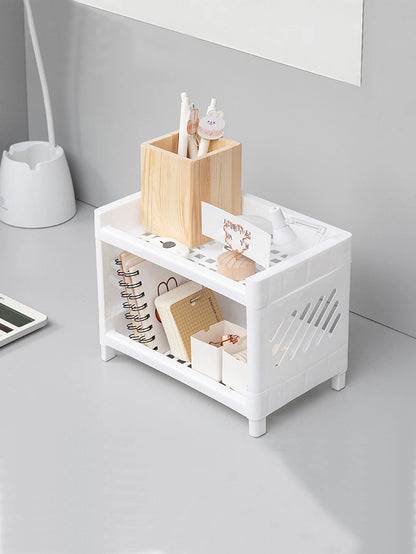 SmartDesk Mini Organizer – Double Layer Storage Rack