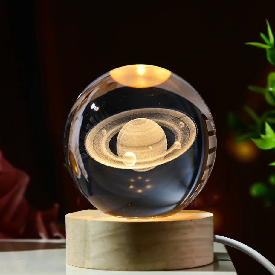Cosmic Crystal Sphere LED Lamp – Galaxy Collection