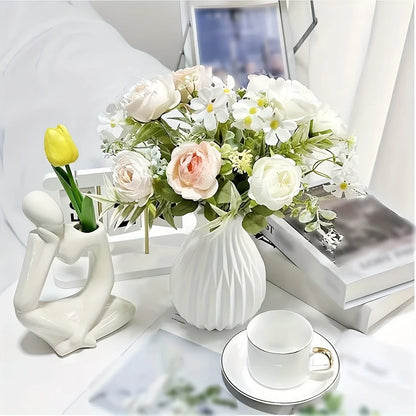 Modern Minimalist Plastic Vase – Ceramic Look
