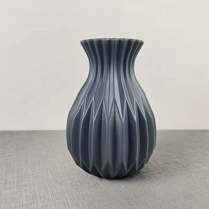 Modern Minimalist Plastic Vase – Ceramic Look