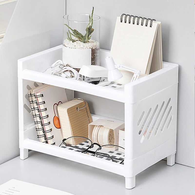 SmartDesk Mini Organizer – Double Layer Storage Rack